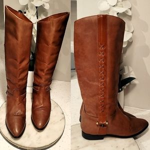 Vintage Genuine Leather Knee-High Boots -Women's 7- MINT- Handmade in Chile